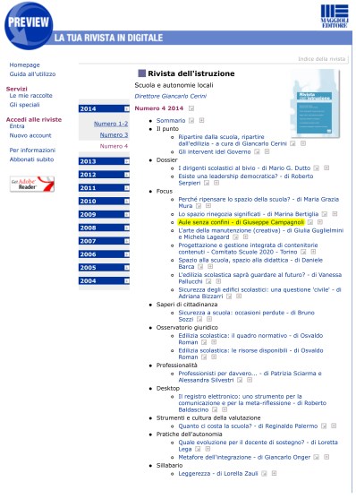 La Rivista dell'Istruzione.N°4:2014 Edilizia Scolastica