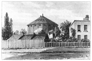 Jhon Buckler, disegno, The Panorama-studio, di Robert Barker e suo figlio in West Square.