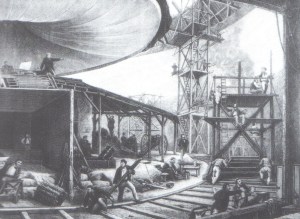 F.E.H. Philippoteaux (1815-1884) mentre supervisiona la produzione del suo Panorama of Champs-Elysée. Incisione da Le Monde illustré, 2 novembre 1872.