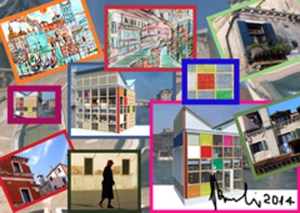 ARLECCHINO VENICE DREAM COLLAGE. AN OLD LADY